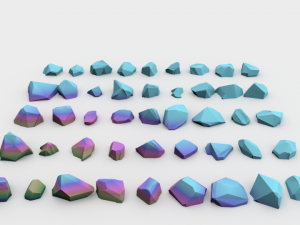 lowpoly stones - pack 3 3D Model