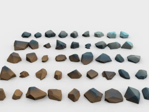 lowpoly stones - pack 3 3D Model