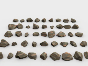 lowpoly stones - pack 3 3D Model