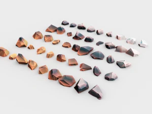 lowpoly stones - pack 3 3D Model