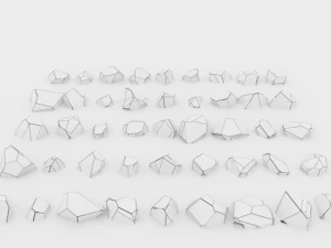 lowpoly stones - pack 3 3D Model