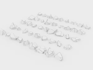 lowpoly stones - pack 3 3D Model