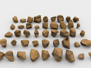 lowpoly stones - pack 3 in 1 3D Модель