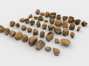 lowpoly stones - pack 3 in 1 3D Модель
