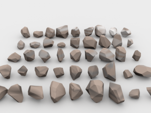 lowpoly stones - pack 3 in 1 3D Модель