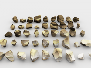 lowpoly stones - pack 3 in 1 3D Модель