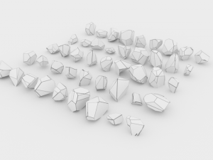 lowpoly stones - pack 3 in 1 3D Модель