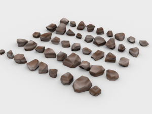 lowpoly stones - pack 3 in 1 3D Модель