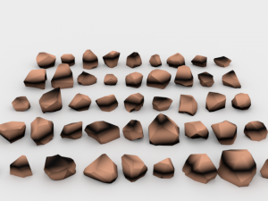 lowpoly stones - pack 3 in 1 3D Модель