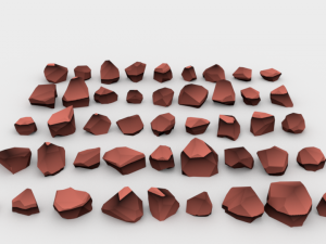 lowpoly stones - pack 3 in 1 3D Модель