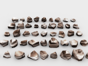 lowpoly stones - pack 3 in 1 3D Модель