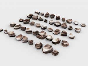 lowpoly stones - pack 3 in 1 3D Модель