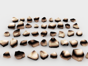lowpoly stones - pack 3 in 1 3D Модель