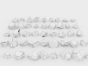 lowpoly stones - pack 3 in 1 3D Модель