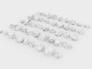lowpoly stones - pack 3 in 1 3D Модель