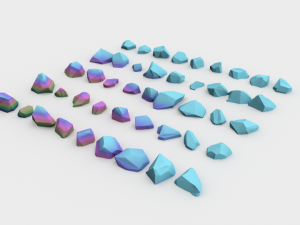 lowpoly stones - pack 3 in 1 3D Модель