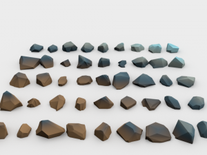 lowpoly stones - pack 3 in 1 3D Модель
