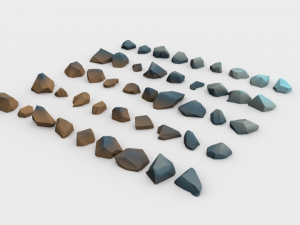 lowpoly stones - pack 3 in 1 3D Модель