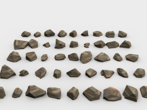 lowpoly stones - pack 3 in 1 3D Модель