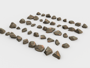 lowpoly stones - pack 3 in 1 3D Модель