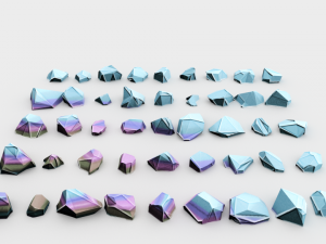 lowpoly stones - pack 3 in 1 3D Модель