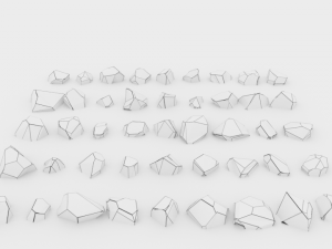 lowpoly stones - pack 3 in 1 3D Модель