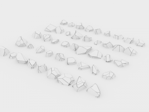 lowpoly stones - pack 3 in 1 3D Модель