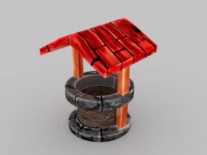 ローポリ井戸 - 編 1 3Dモデル