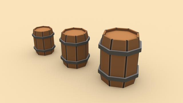wooden barrel - ed 1 3D 모델 .c4d .max .obj .3ds .fbx .stl .blend 