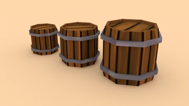 woodenbarrel - ed 2 3D Model .c4d .max .obj .3ds .fbx .stl .blend 