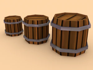 barril de madeira - ed 2 Modelo 3D