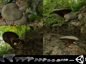 game ready pbr mushrooms set 1 3Dモデル