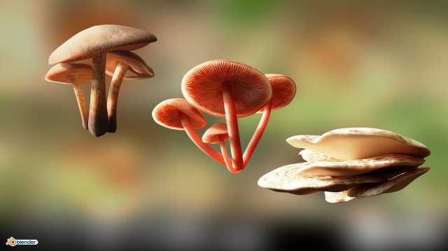 game ready pbr mushrooms set 2 3D Model .c4d .max .obj .3ds .fbx .stl .blend 