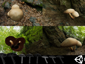 game ready pbr mushrooms set 2 3D Model