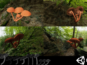 game ready pbr mushrooms set 2 3D Model