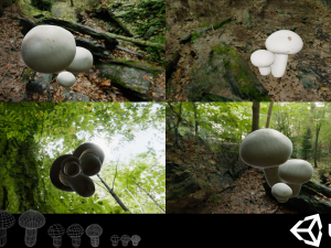 game ready pbr mushrooms set 3 3D Model