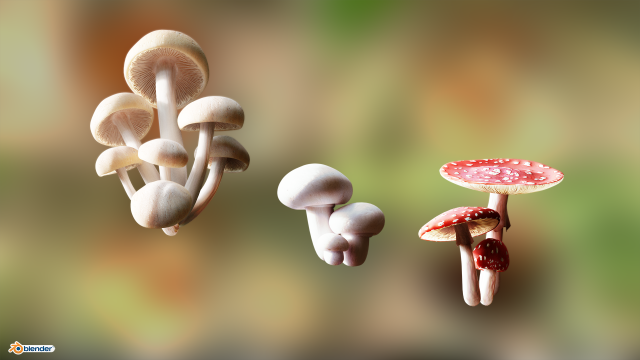 game ready pbr mushrooms set 3 3D Model .c4d .max .obj .3ds .fbx .stl .blend 