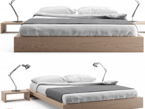 ki - low loft wooden bed 3D 모델