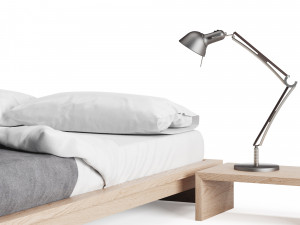 ki - low loft wooden bed 3D Модель