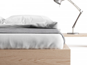 ki - low loft wooden bed 3D Модель