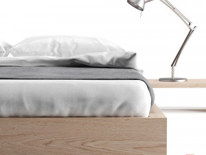 ki - low loft wooden bed 3D Модель
