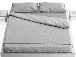ki - low loft wooden bed 3D Model