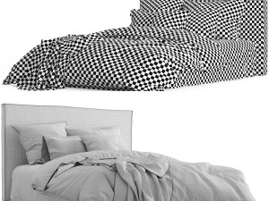 vintage dove bed by aura home 3D 모델