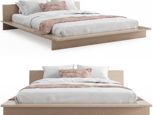 oregon wooden platform bed 3D Model