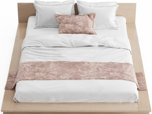 oregon wooden platform bed Modèle 3D