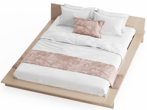 oregon wooden platform bed Modèle 3D