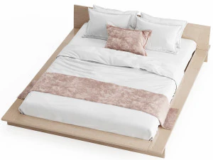 oregon wooden platform bed 3D Model
