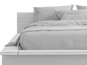 oregon wooden platform bed 3D Model
