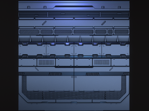 Sci-fi trim sheet 3D 模型