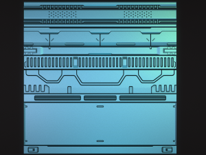 Sci-fi trim sheet 3D 模型